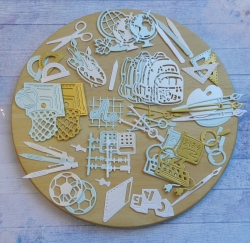 Вырубка набор школа 46 эл. дизайнерская бумага 290 гр.