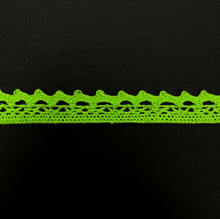 Кружевная лента "Зеленая", ширина 1,2 см, отрез 50 см