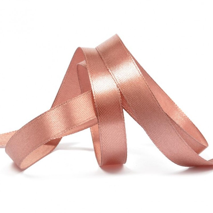 Satin ribbon "Pink-beige", width 1.2 cm, length 5.6 m