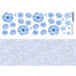Двусторонний лист с картинками "Небесная роса. Цветы", 10х30см, 180 гр/м2