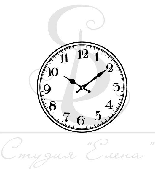 Photopolymer stamp "SIMPLE CLOCK" is small, size 3x3cm