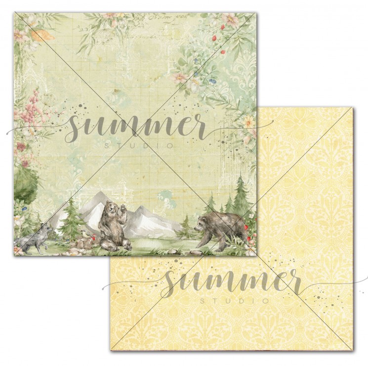 Double-sided sheet of paper Summer Studio Spirit of nature "Living forest", size 30.5*30.5cm, 190gr