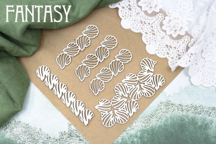 Fantasy Chipboard Set "Petals 2504" sizes from 11.5x4.5 to 4.5 cm