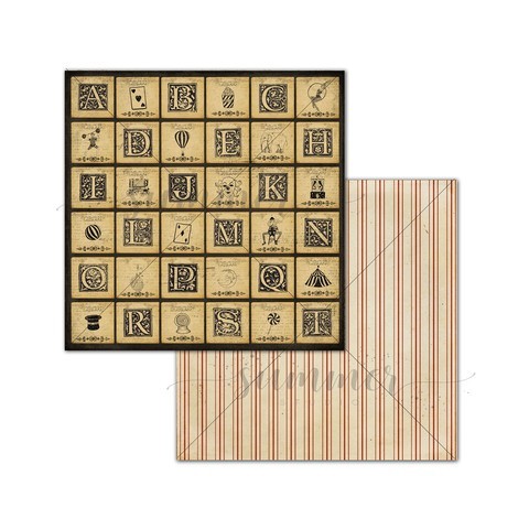 Double-sided sheet of paper Summer Studio Circus "illusion cards" size 30.5*30.5 cm, 250g