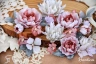 Набор цветов из ткани ручной работы Rosalina "Вдали от суеты", 20 цветочков + 8 листочков, размер от 1 см до 5 см