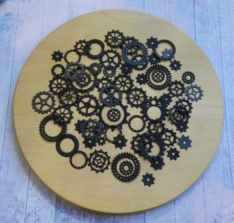 Вырубка набор шестеренок 60 эл. бумага матовая дизайнерская 290 гр. 