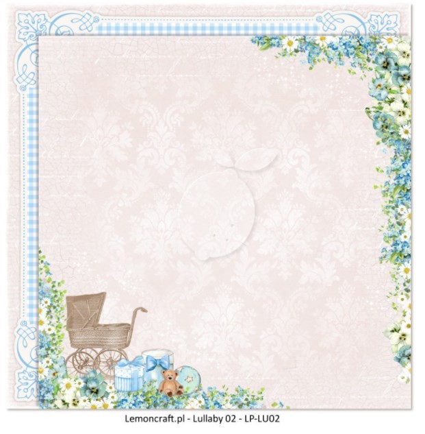 Double-sided sheet of LemonCraft "Lullaby 02" paper, size 30. 5x30. 5 cm, 200 g/m2