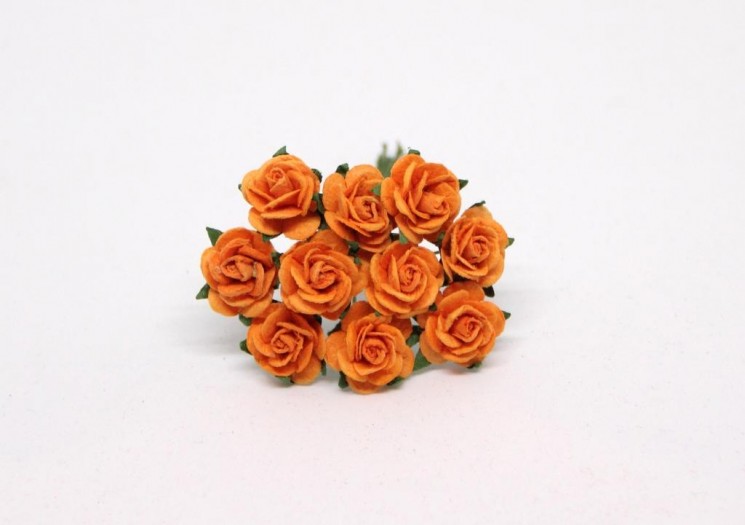 Roses "Orange" size 1 cm, 10 pcs