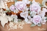 Набор цветов из ткани ручной работы Rosalina "Симфония нежности", 18 цветочков + 8 листочков, размер от 1.5 см до 5 см