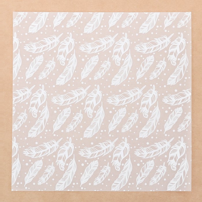 Decorative tracing paper "Feathers", size 20X20, 1 sheet