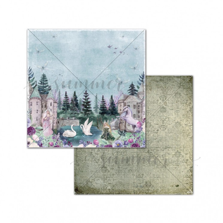 Двусторонний лист бумаги Summer Studio Fairy tale "Silence in the forest" размер 30,5*30,5см, 190гр
