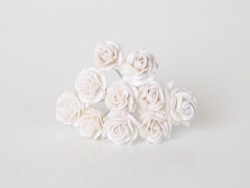 Розы "Белые-белые" размер 1 см, 5 шт
