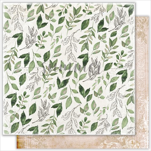 Double-sided sheet of paper Summer Studio Antique garden "Fallen leaves" size 30.5*30.5 cm, 190gr