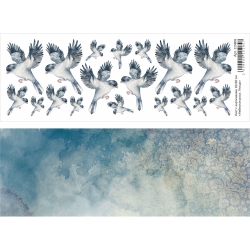 Двусторонний лист с картинками "Небесная роса. Птицы", 10х30см, 180 гр/м2