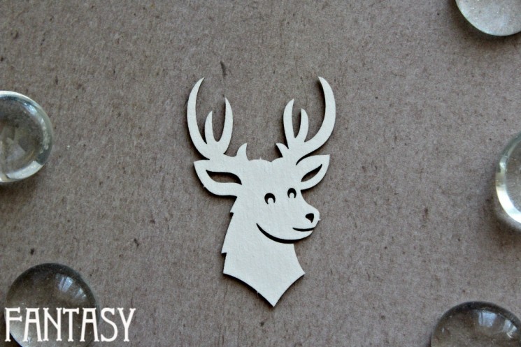 Fantasy Chipboard "Moose Head 1203" size 4.5*3 cm