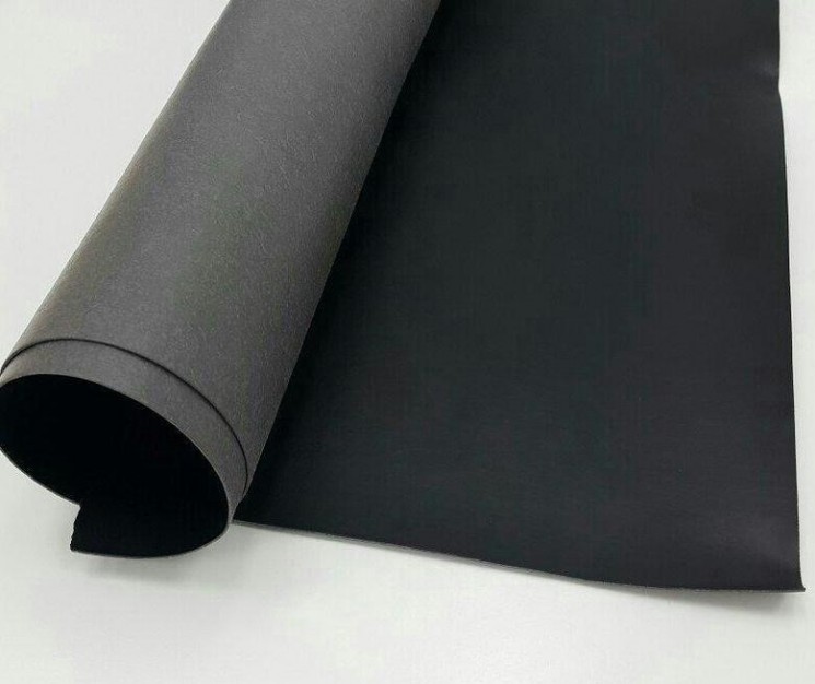 Переплётный кожзам, цвет Черный матовый, без текстуры, 55Х46 см, 280 г/м2 