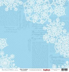 Двусторонний лист бумаги ScrapBerry's Однажды зимой "Морозные Узоры", размер 30х30 см, 180 гр/м2
