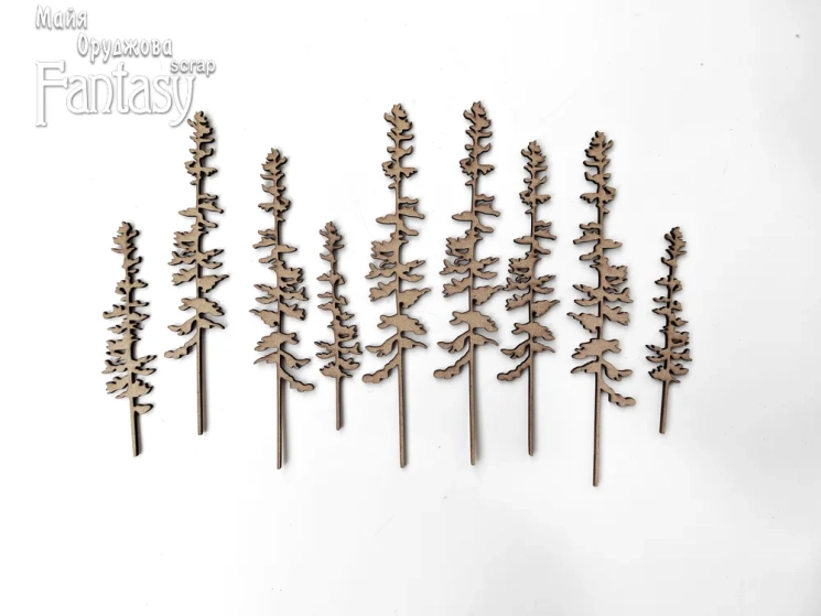 Чипборд Fantasy "Елки 3872 ", толщина картона 2 мм