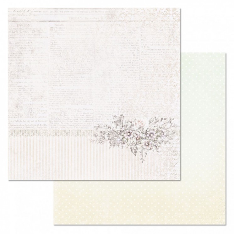 Double-sided sheet of ScrapMania paper " Flower veil.Page", size 30x30 cm, 180 g/m2