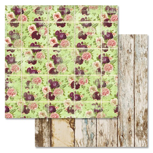 Double-sided sheet of ScrapMania paper " Summer extravaganza. Freshness of greenery", size 30x30 cm, 180 g/m2
