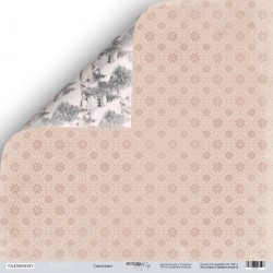 Двусторонний лист бумаги ScrapМир Shabby Winter "Снежинки" размер 30*30см, 190гр