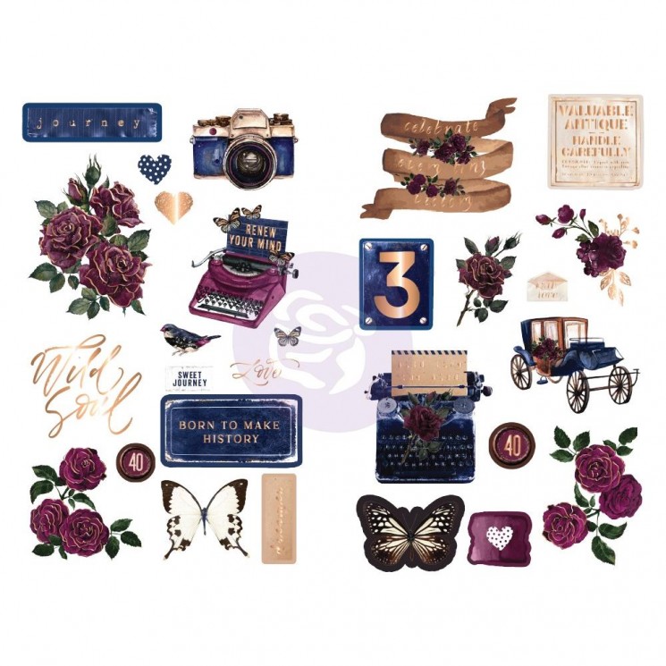 Prima Marketing chipboard set "Darcelle", 2 sheets, 12x25 cm