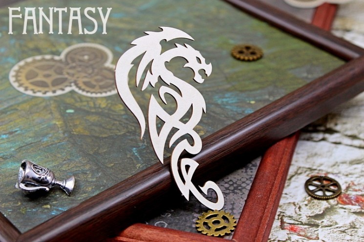 Fantasy Chipboard "Dragon 2102" size 7.5*4.4 cm