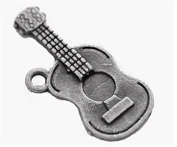 Scrapberry's "Guitar" metal pendant, antique silver, size 12X24 mm, 1 pc