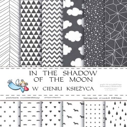Набор двусторонней бумаги Galeria papieru "In the shadow of the moon. В тени луны" 12 листов, размер 30х30 см, 200 гр/м2