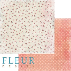 Двусторонний лист бумаги Fleur Design Вишневый десерт "Вишневый сад", размер 30,5х30,5 см, 190 гр/м2