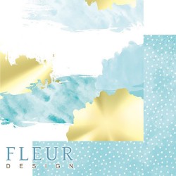 Двусторонний лист бумаги Fleur Design Pretty tiffany "Акварель в тиффани", размер 30,5х30,5 см, 190 гр/м2