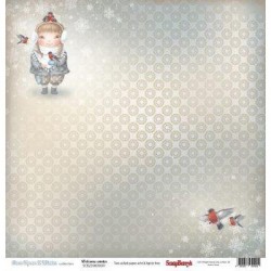 Двусторонний лист бумаги ScrapBerry's Однажды зимой "Зима пришла", размер 30х30 см, 180 гр/м2