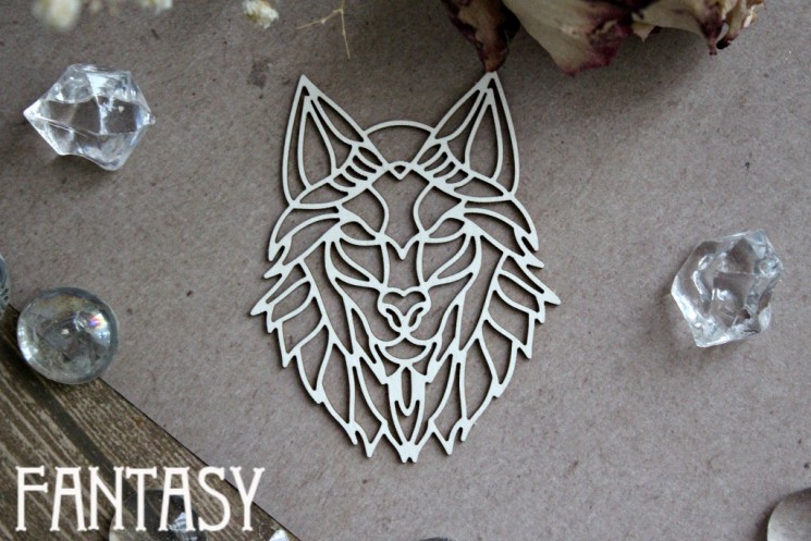 Fantasy Chipboard "Wolf's Head 1101" size 7.4*5.8 cm