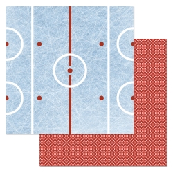 Двусторонний лист бумаги ScrapMania "Хоккей. Ледовая арена", размер 30х30 см, 180 гр/м2