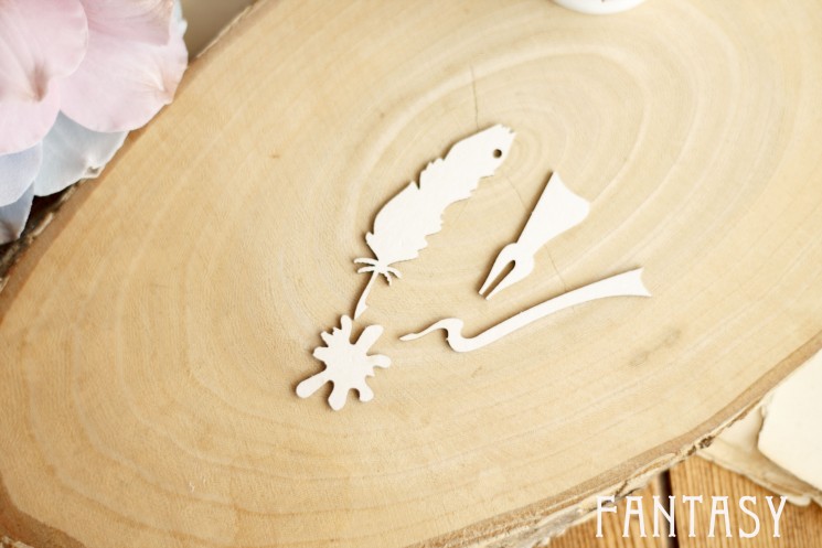 Chipboard Fantasy "Feather" size 5*1.2 cm