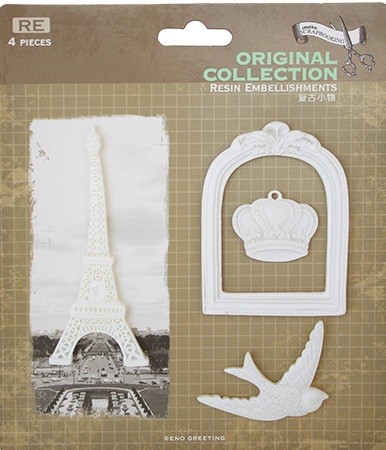 Set of decorative elements "Paris", 4 pcs