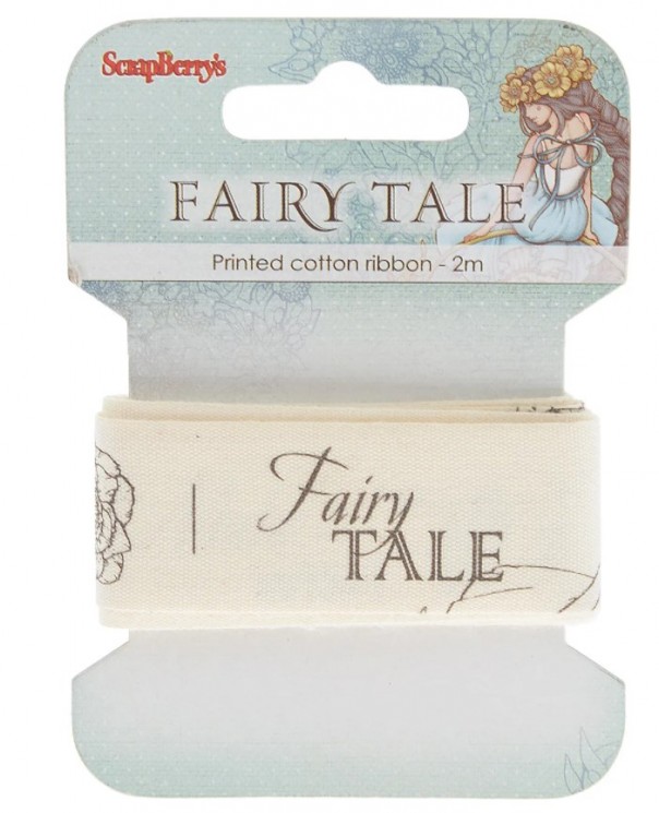 Decorative ribbon Scrapberry's "Fairy Tale about fairies", cotton, 2m
