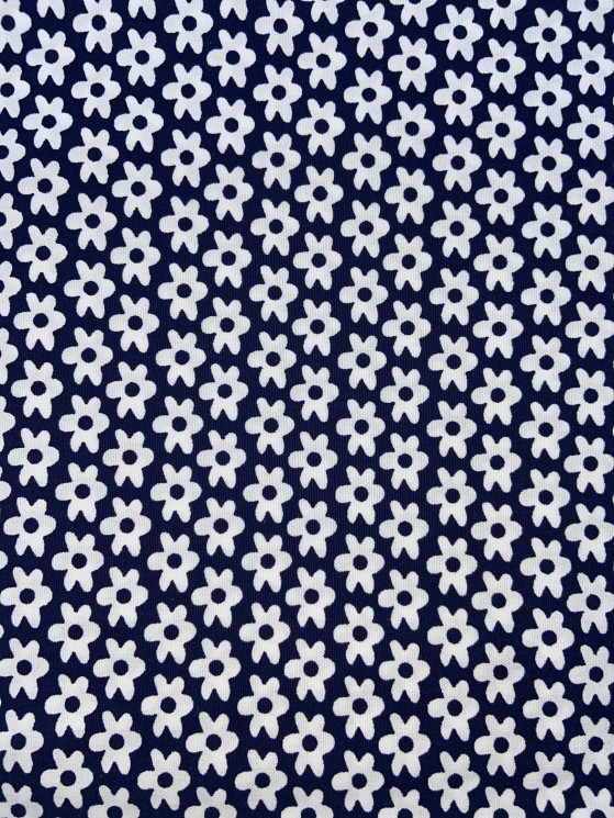 Fabric cut "Flowers on blue", cotton, size 50X50 cm