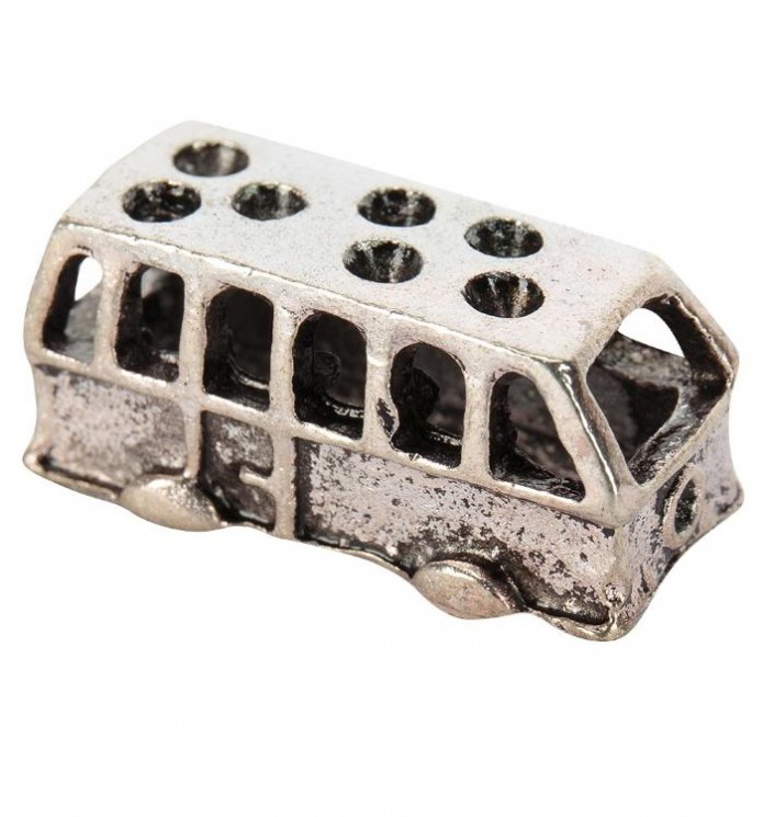 Scrapberry's "Bus" metal pendant, silver, size 17X11 mm, 1 pc