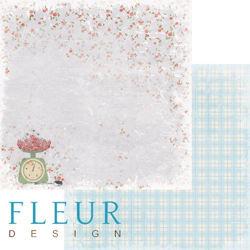 Double-sided sheet of paper Fleur Design Cherry dessert "Harvest", size 30. 5x30. 5 cm, 190 g/m2