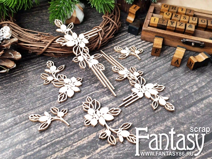 Чипборд Fantasy "Цветочный набор 3899"