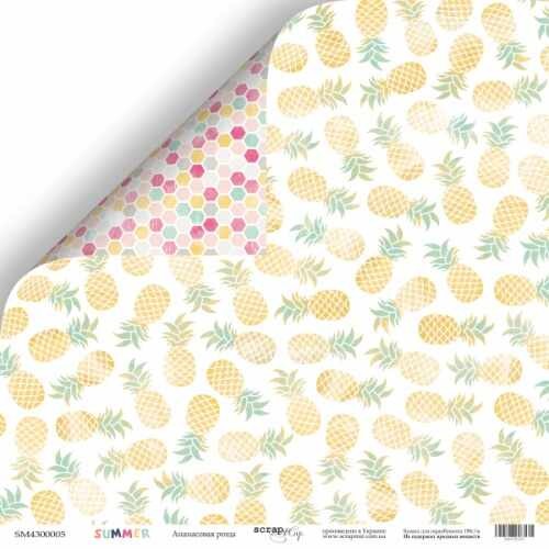 Double-sided sheet of paper SsgarMir Summer "Pineapple grove" size 30*30cm, 190gr