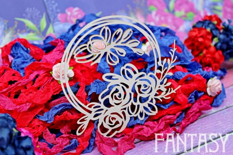 Chipboard Fantasy "Frame with roses 1728" size 12*10 cm