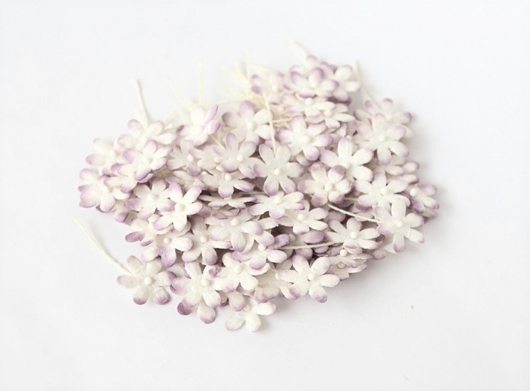 Small flowers "Lilac+milk", size 1 cm, 10 pcs