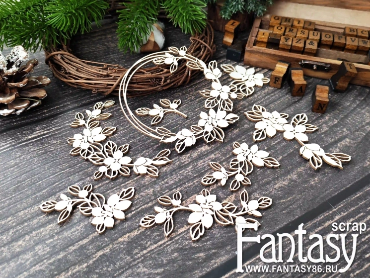 Чипборд Fantasy "Цветочный набор 3898"