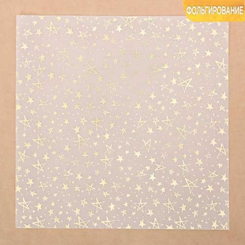 Decorative tracing paper with holographic foil "Cosmos", size 30,5X30,5,1 sheet