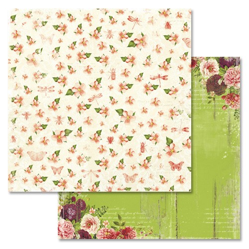 Double-sided sheet of ScrapMania paper " Summer extravaganza. Sweet aroma", size 30x30 cm, 180 g/m2
