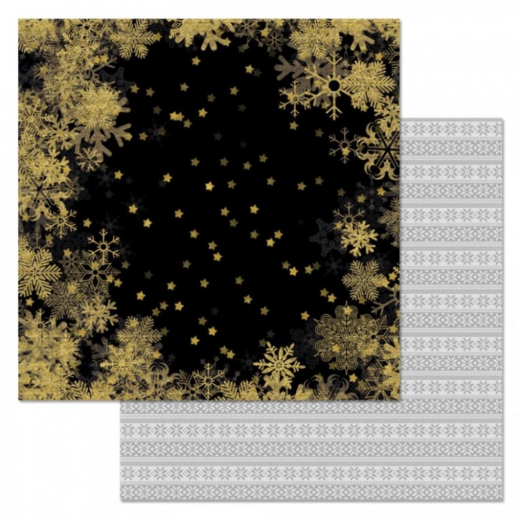 Double-sided sheet of ScrapMania paper " Phonomix. Scandi. Night sky", size 30x30 cm, 180 g/m2